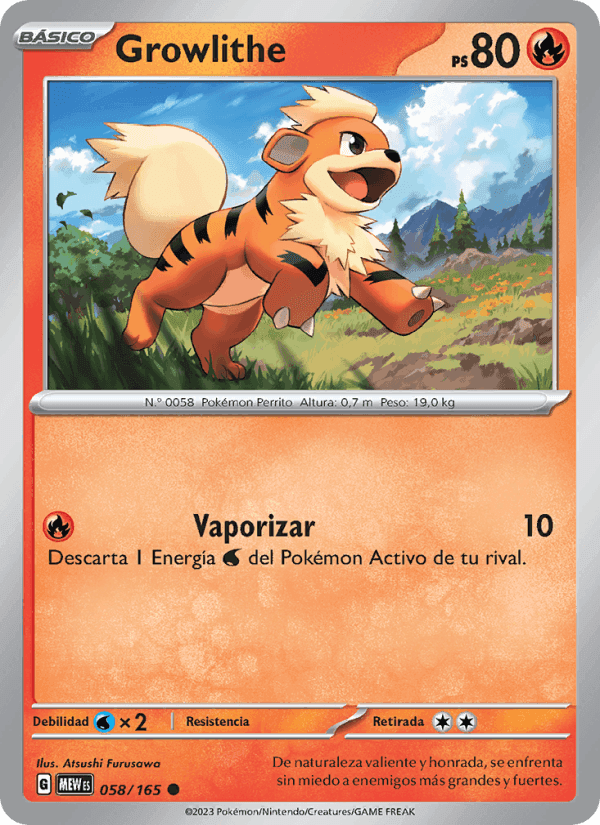 Growlithe, carte 058 de 151