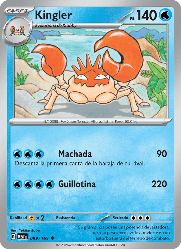 Kingler, card 099 from 151