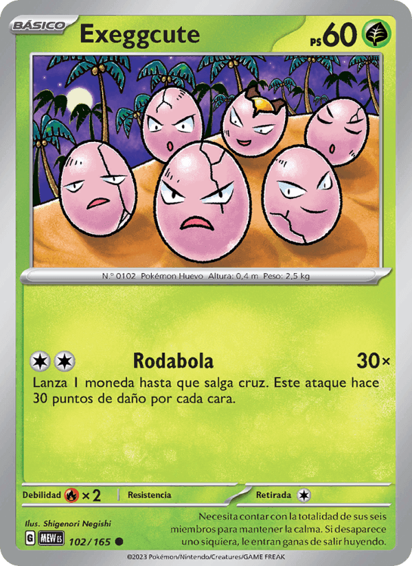 Exeggcute, carta 102 de 151