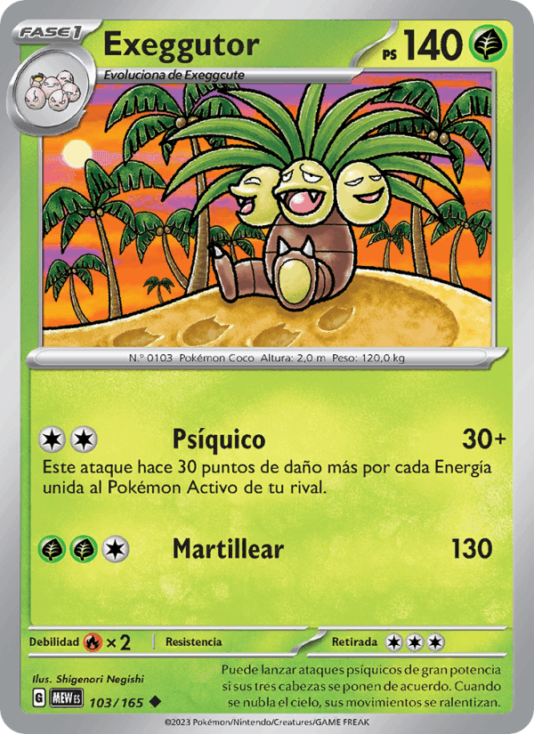 Exeggutor, carta 103 de 151