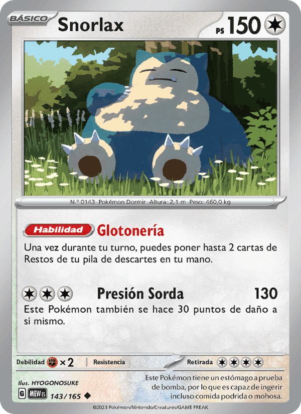 Snorlax, card 143 from 151