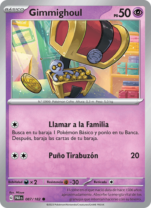Gimmighoul, card 087 from Brecha Paradójica