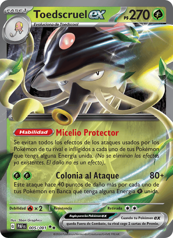 Toedscruel ex, carte 005 de Destinos de Paldea