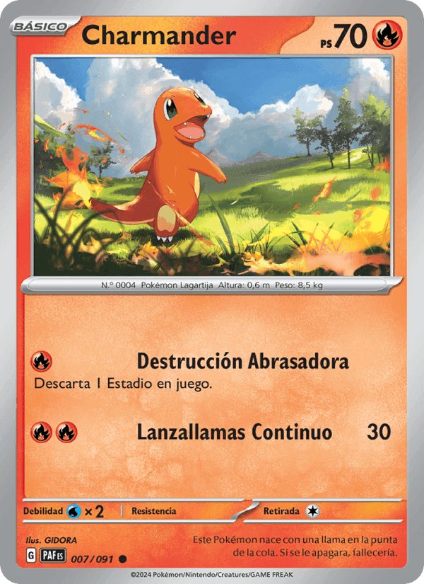 Charmander, carte 007 de Destinos de Paldea