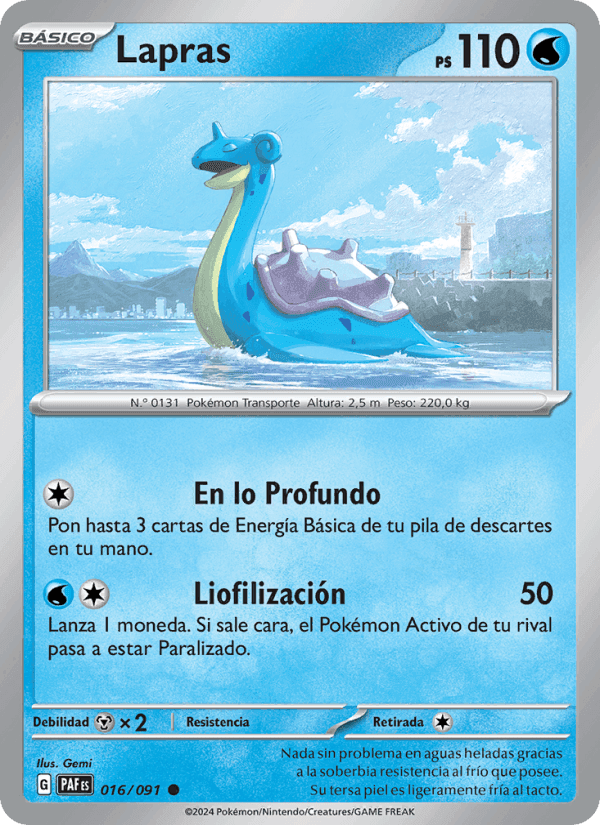 Lapras, carta 016 de Destinos de Paldea