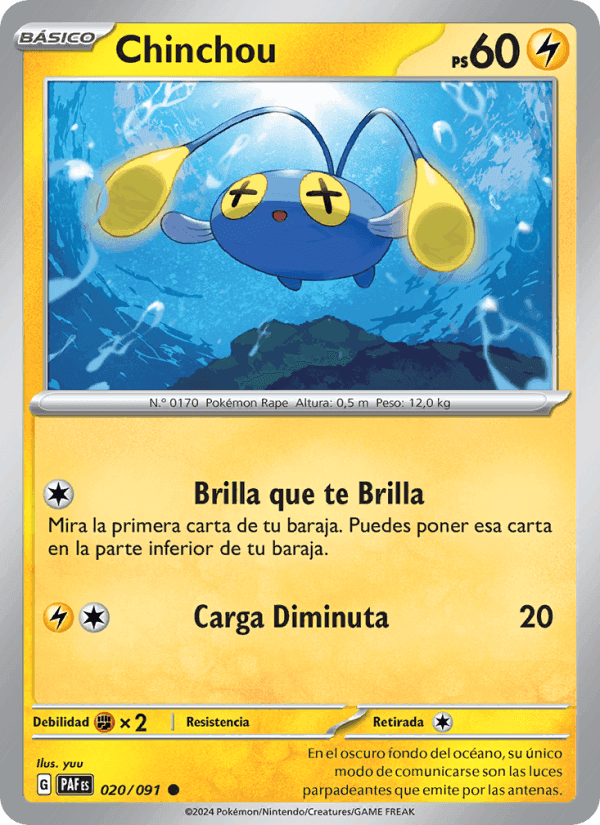 Chinchou, carte 020 de Destinos de Paldea
