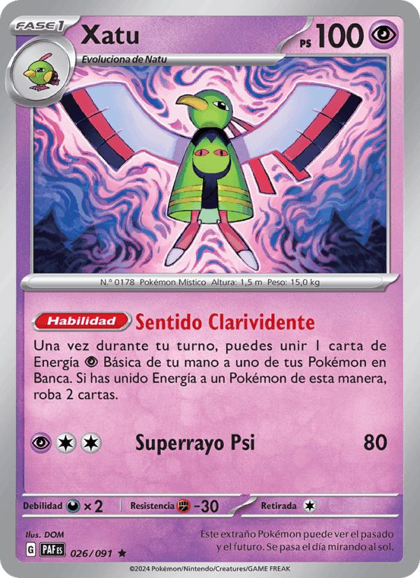 Destinos de Paldea の 026 番、Xatu