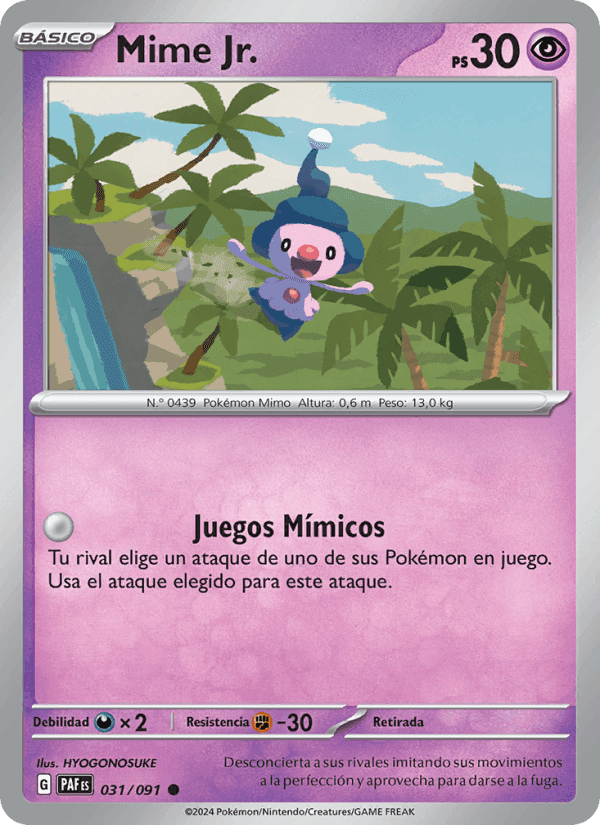 Mime Jr., carta 031 de Destinos de Paldea