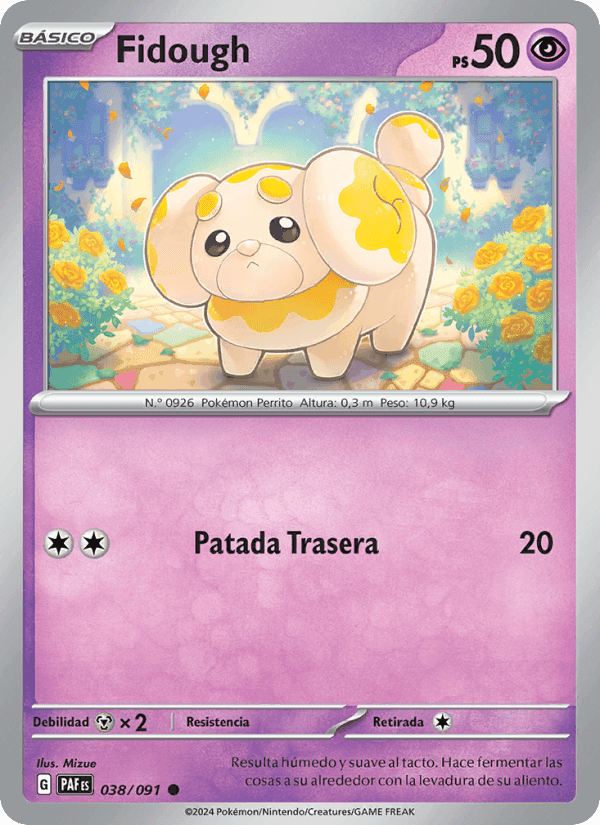 Fidough, carta 038 de Destinos de Paldea