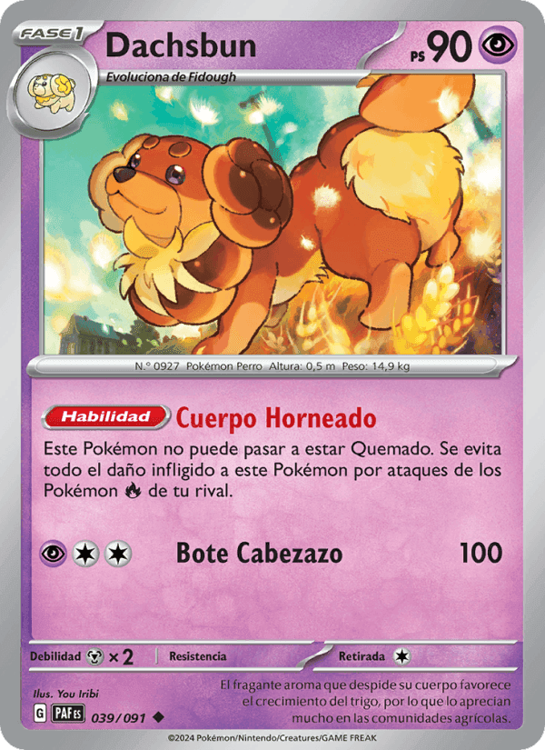 Dachsbun, carta 039 de Destinos de Paldea