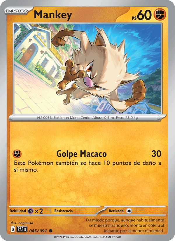 Mankey, carta 045 de Destinos de Paldea