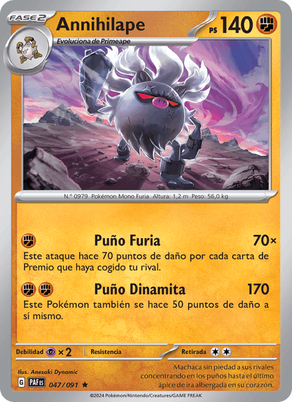 Annihilape, carta 047 de Destinos de Paldea