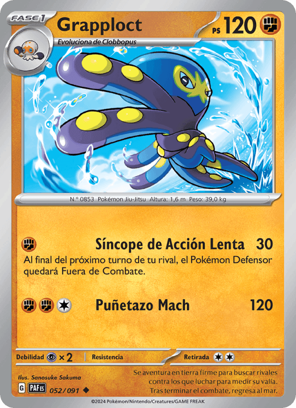 Grapploct, carte 052 de Destinos de Paldea