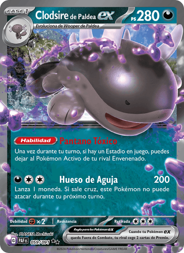 Clodsire de Paldea ex, carta 059 de Destinos de Paldea