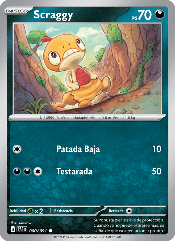 Scraggy, carta 060 de Destinos de Paldea