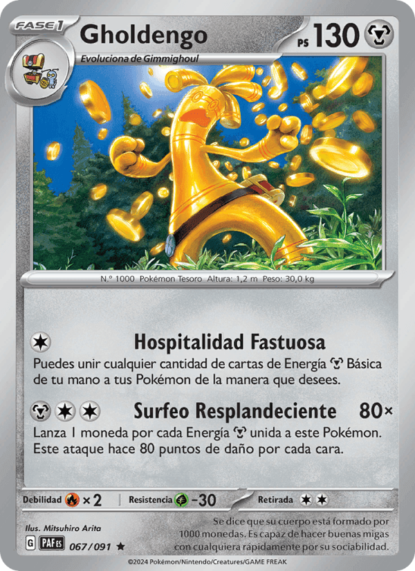 Gholdengo, card 067 from Destinos de Paldea