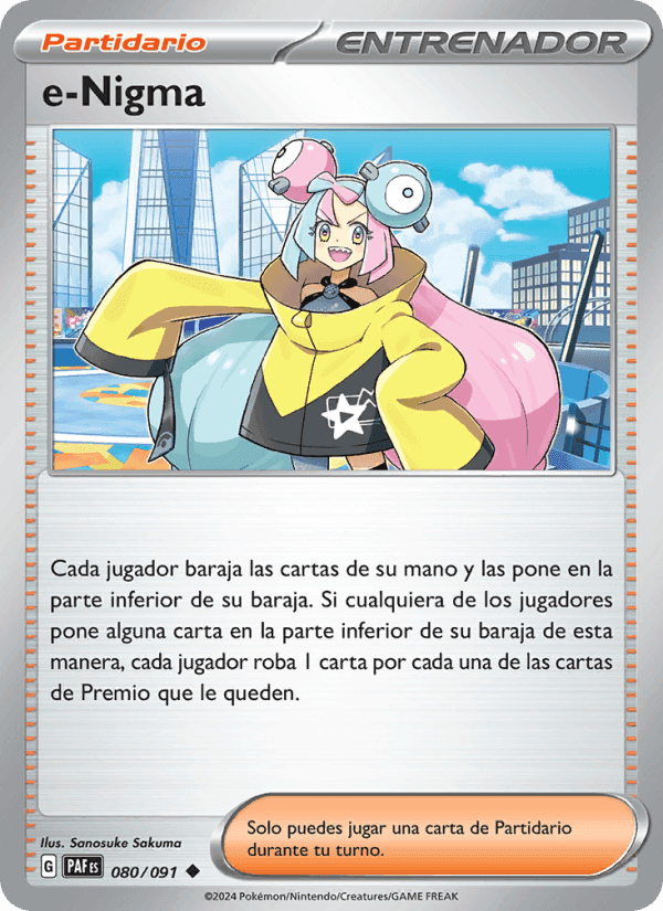 e-Nigma, card 080 from Destinos de Paldea