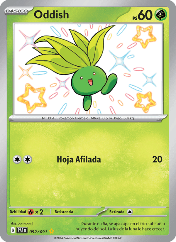 Oddish, card 092 from Destinos de Paldea