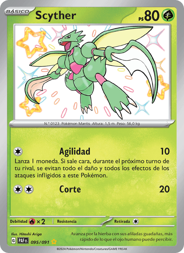 Scyther, carta 095 de Destinos de Paldea