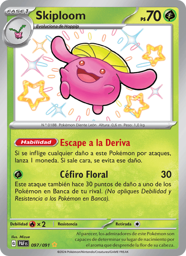 Skiploom, carte 097 de Destinos de Paldea