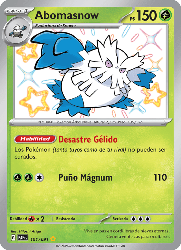 Abomasnow, carta 101 de Destinos de Paldea