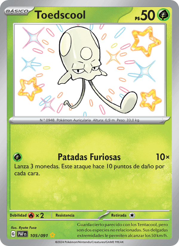 Toedscool, card 105 from Destinos de Paldea