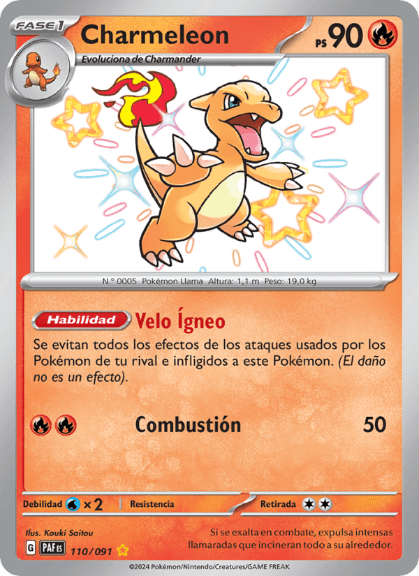 Charmeleon, carte 110 de Destinos de Paldea