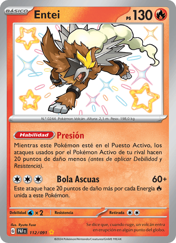 Entei, carte 112 de Destinos de Paldea