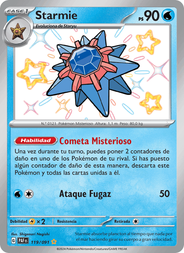 Starmie, carta 119 di Destinos de Paldea