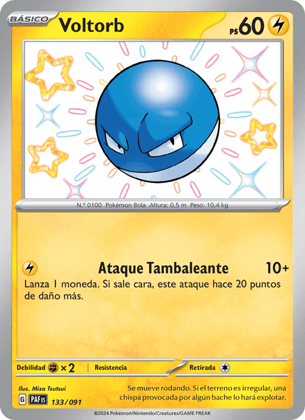 Voltorb, carta 133 de Destinos de Paldea
