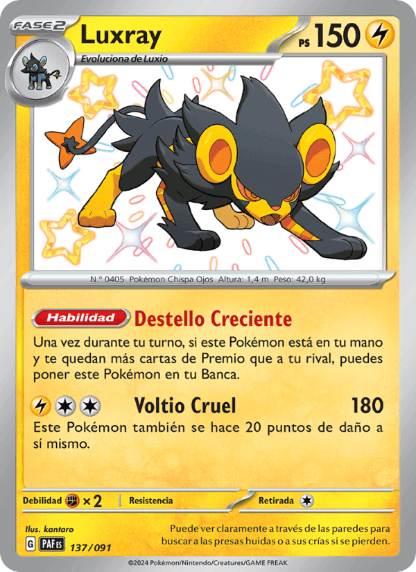Luxray, carta 137 de Destinos de Paldea