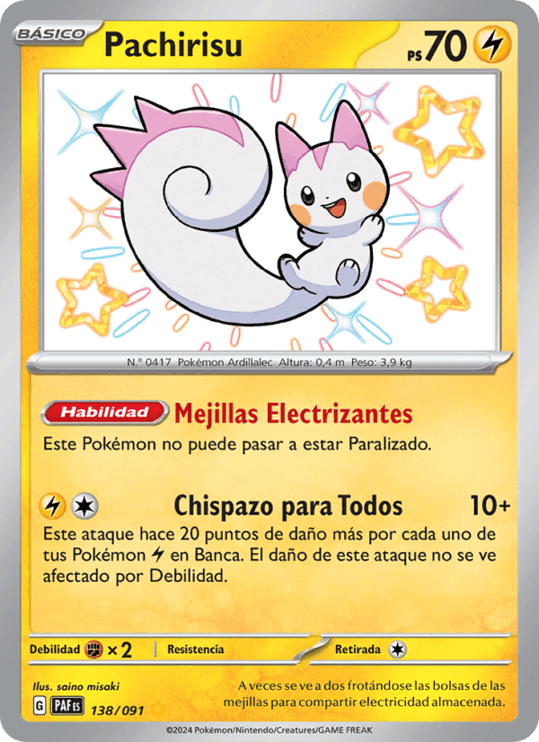 Pachirisu, carta 138 de Destinos de Paldea