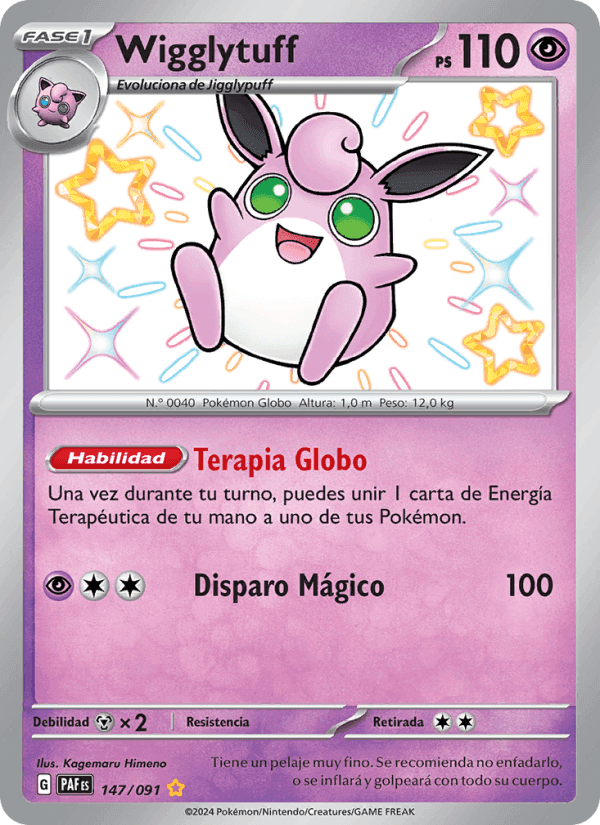 Wigglytuff, carta 147 de Destinos de Paldea
