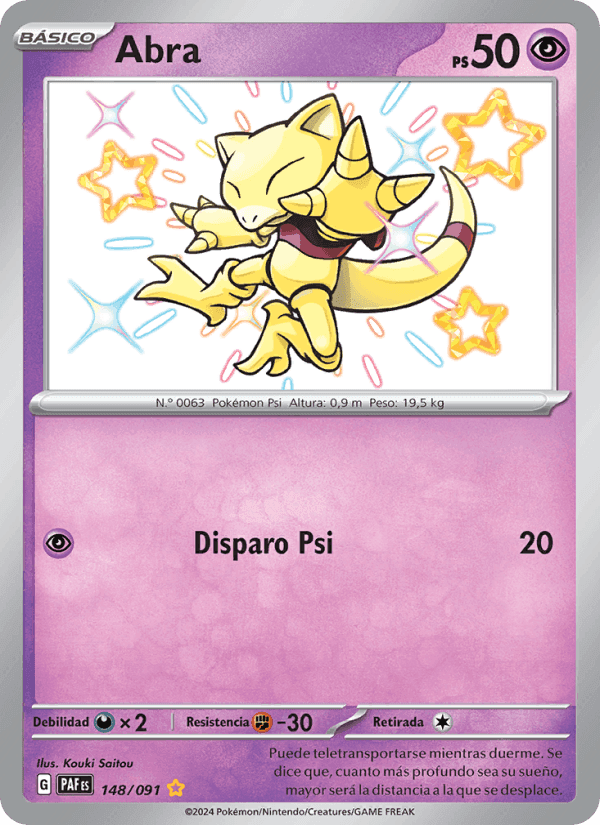 Abra, card 148 from Destinos de Paldea