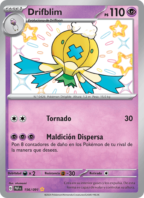 Drifblim, carta 156 de Destinos de Paldea