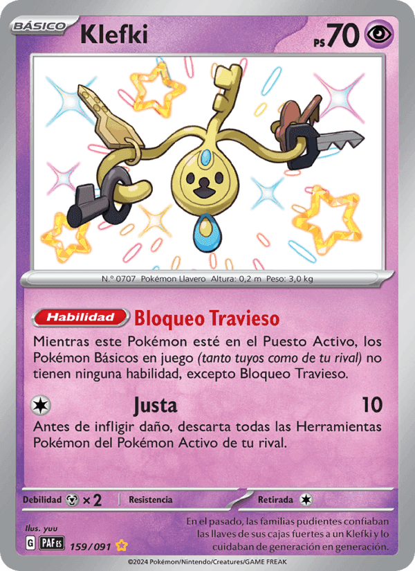 Klefki, carta 159 de Destinos de Paldea
