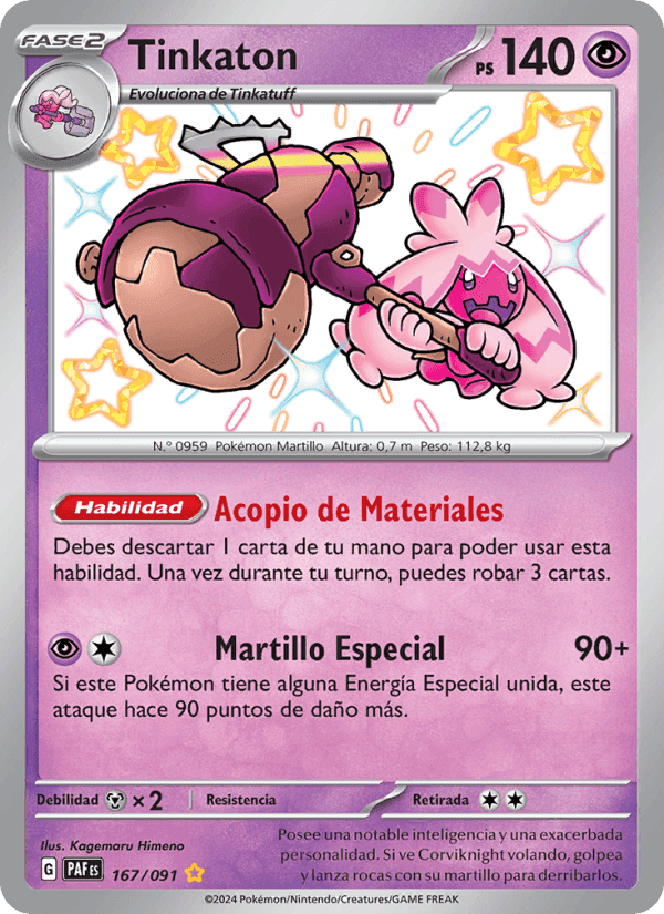 Tinkaton, card 167 from Destinos de Paldea