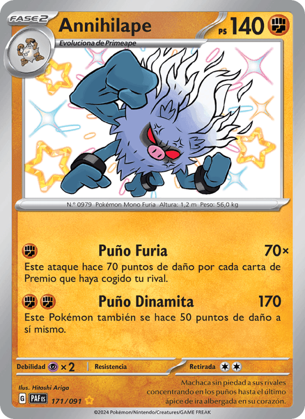 Annihilape, card 171 from Destinos de Paldea
