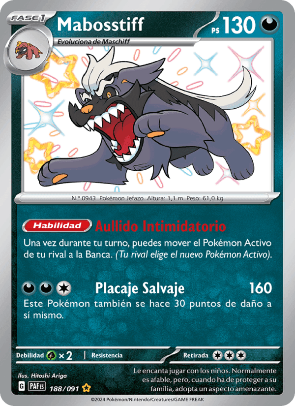 Mabosstiff, card 188 from Destinos de Paldea