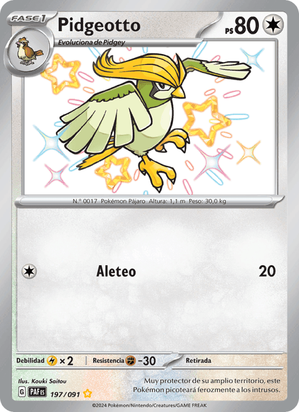 Pidgeotto, carta 197 de Destinos de Paldea