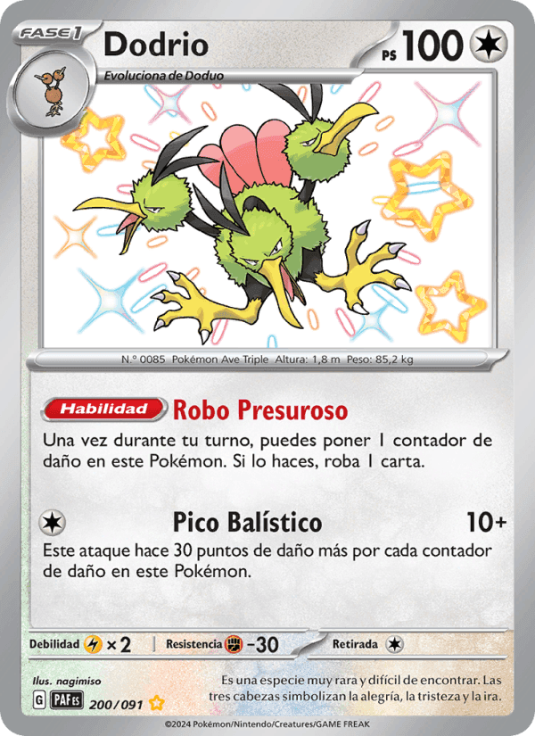 Dodrio, carta 200 de Destinos de Paldea