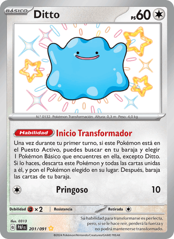 Ditto, carta 201 de Destinos de Paldea