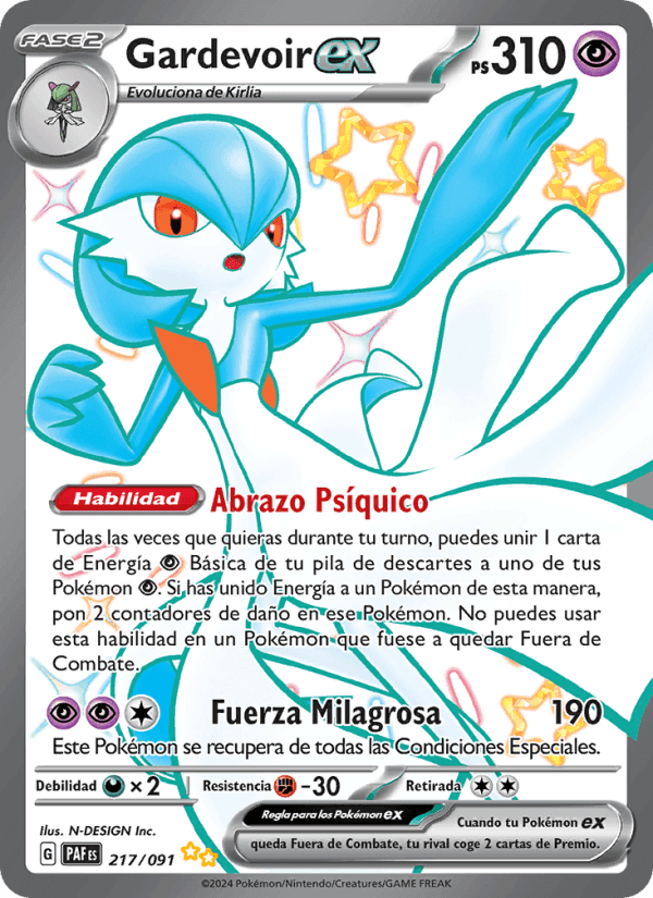 Gardevoir ex, carta 217 de Destinos de Paldea