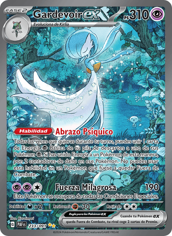 Gardevoir ex, carta 233 de Destinos de Paldea