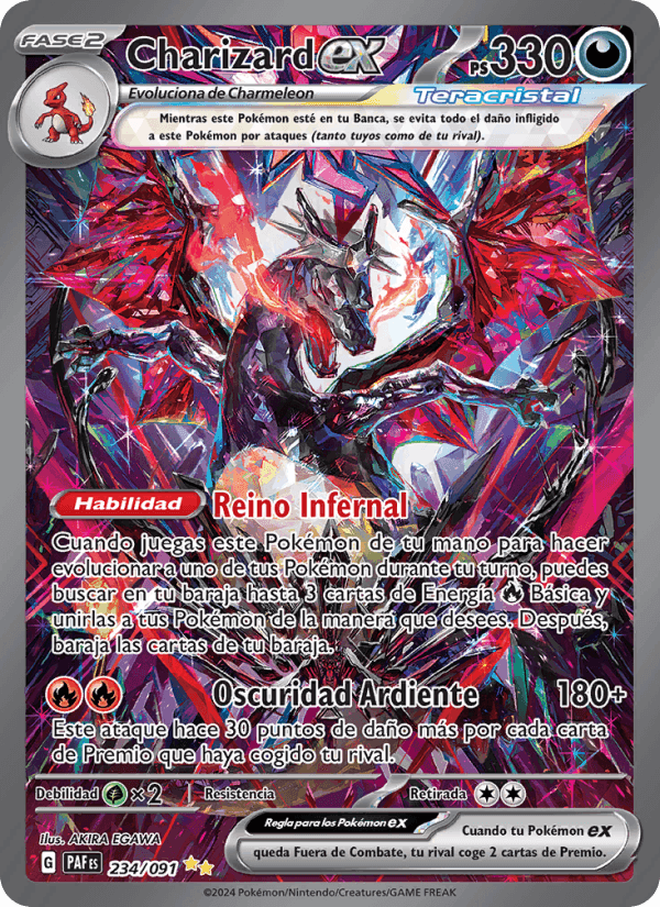 Charizard ex, card 234 from Destinos de Paldea