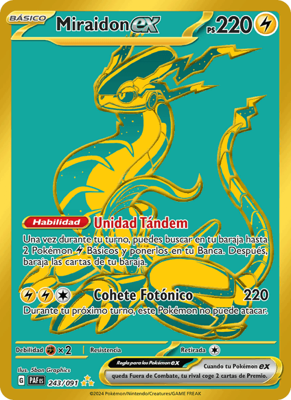 Miraidon ex, carta 243 de Destinos de Paldea