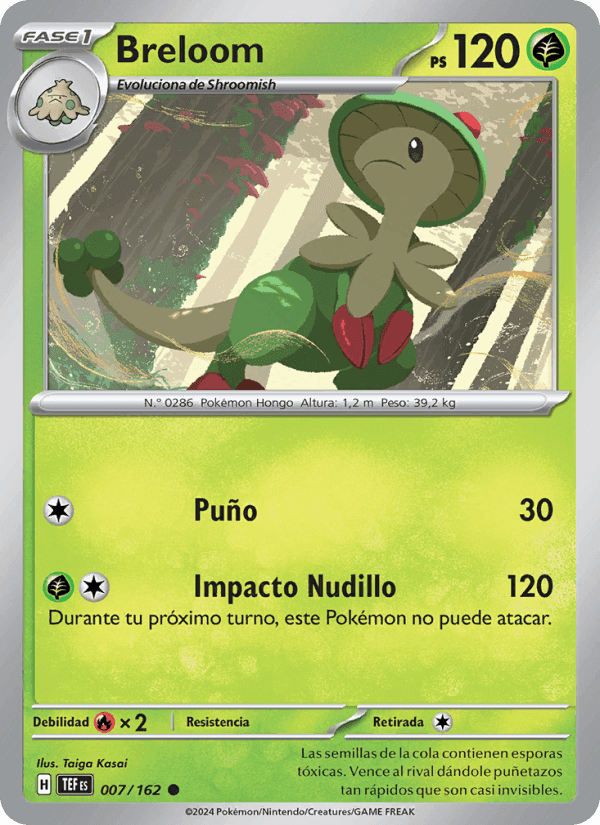 Breloom, carte 007 de Fuerzas Temporales