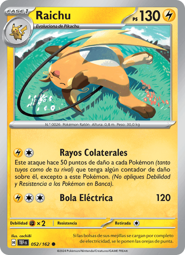 Raichu, carta 052 de Fuerzas Temporales