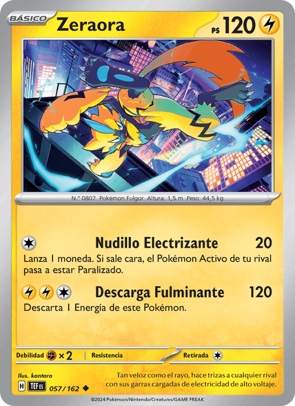 Zeraora, card 057 from Fuerzas Temporales