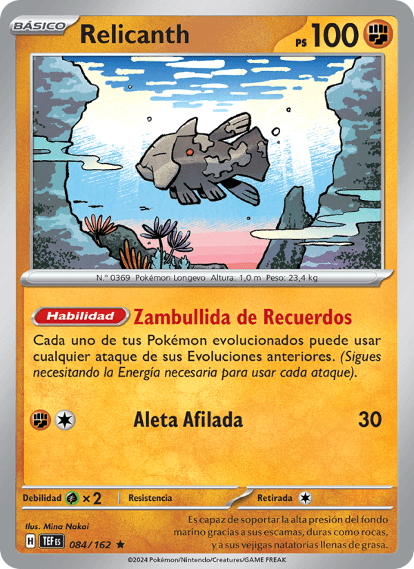 Relicanth, carta 084 di Fuerzas Temporales